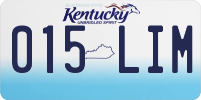 KY license plate 015LIM