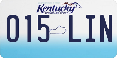 KY license plate 015LIN