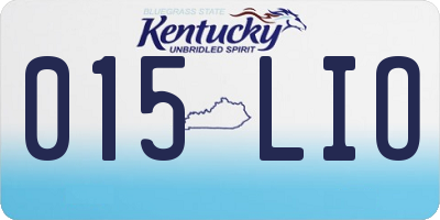 KY license plate 015LIO
