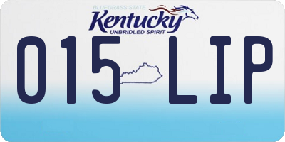 KY license plate 015LIP