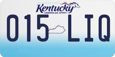 KY license plate 015LIQ