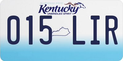 KY license plate 015LIR