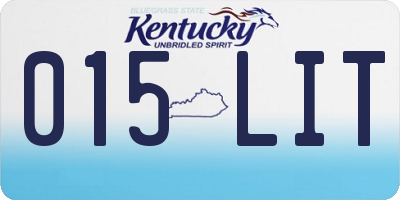 KY license plate 015LIT