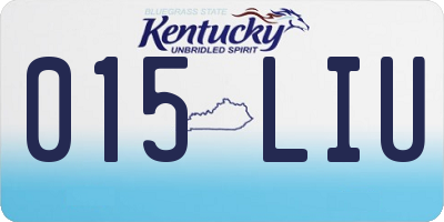KY license plate 015LIU