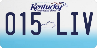 KY license plate 015LIV