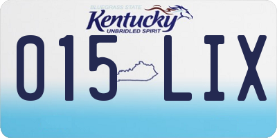 KY license plate 015LIX