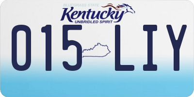 KY license plate 015LIY