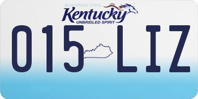 KY license plate 015LIZ