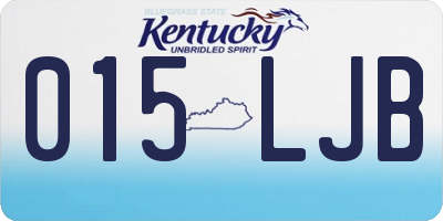 KY license plate 015LJB