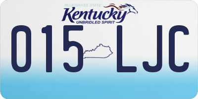 KY license plate 015LJC