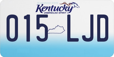 KY license plate 015LJD