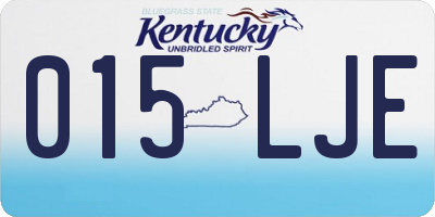 KY license plate 015LJE