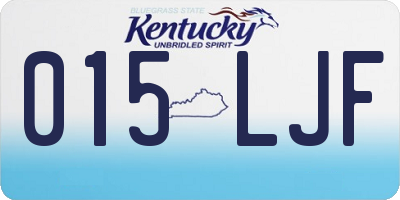 KY license plate 015LJF