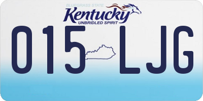KY license plate 015LJG