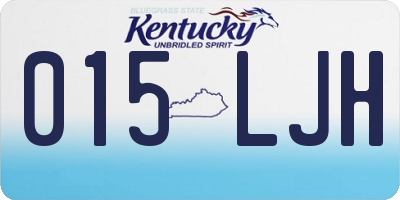 KY license plate 015LJH