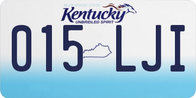 KY license plate 015LJI