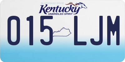 KY license plate 015LJM
