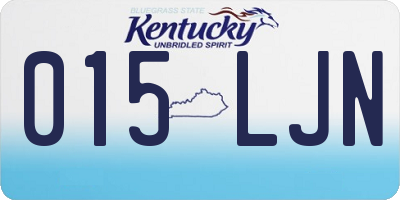 KY license plate 015LJN