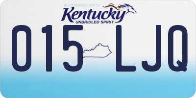 KY license plate 015LJQ