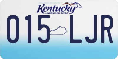 KY license plate 015LJR