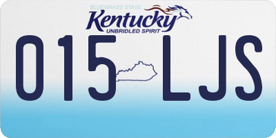 KY license plate 015LJS