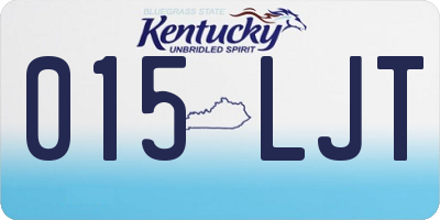KY license plate 015LJT