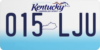 KY license plate 015LJU