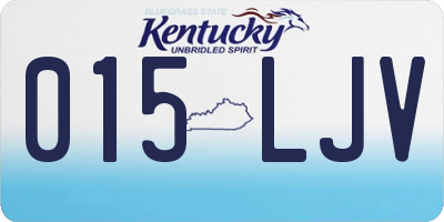 KY license plate 015LJV