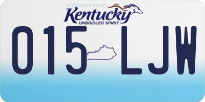 KY license plate 015LJW