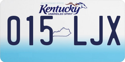 KY license plate 015LJX