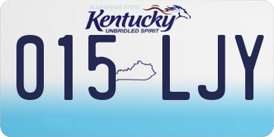KY license plate 015LJY