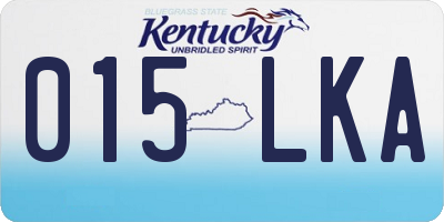 KY license plate 015LKA