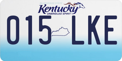 KY license plate 015LKE