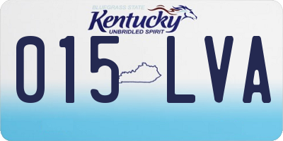 KY license plate 015LVA