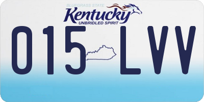 KY license plate 015LVV