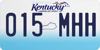 KY license plate 015MHH