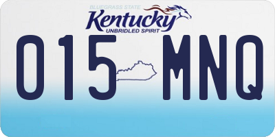 KY license plate 015MNQ