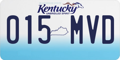 KY license plate 015MVD