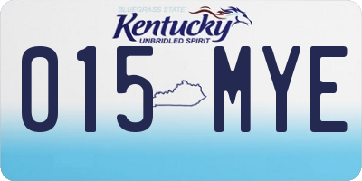 KY license plate 015MYE