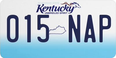KY license plate 015NAP