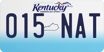 KY license plate 015NAT