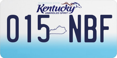 KY license plate 015NBF