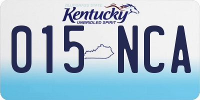KY license plate 015NCA