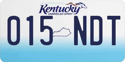 KY license plate 015NDT