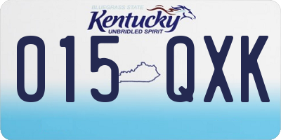 KY license plate 015QXK