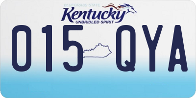 KY license plate 015QYA
