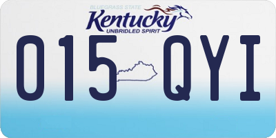 KY license plate 015QYI