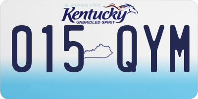KY license plate 015QYM