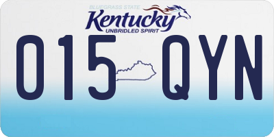KY license plate 015QYN