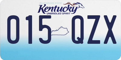 KY license plate 015QZX